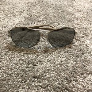 Silver Reflective Aviator Sunglasses